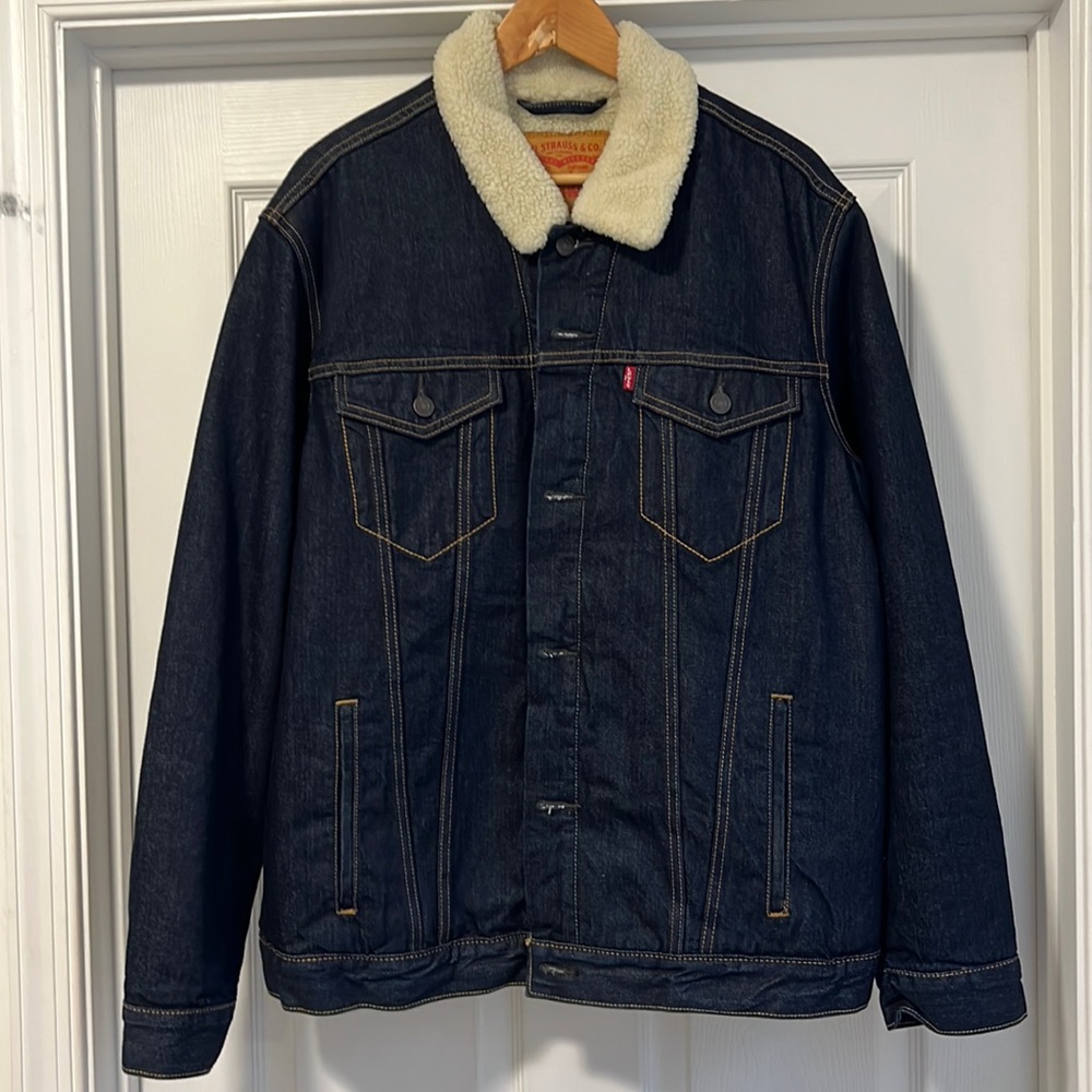 Levi's Men's Sherpa Trucker Jacket size XL color juniper rinse